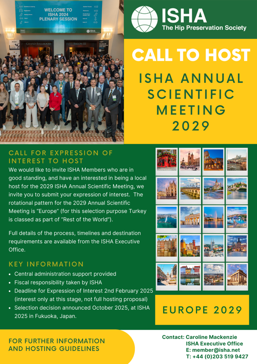 Call to host ISHA Annual Scientific Meeting 2029: European Region